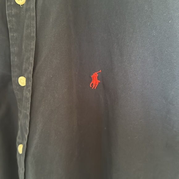 Ralph Lauren preppy cotton navy Button Down Short Sleeve large - Picture 5 of 6